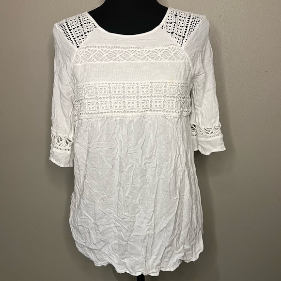 Gibson Latimer 100% rayon white blouse za - Picture 1 of 4